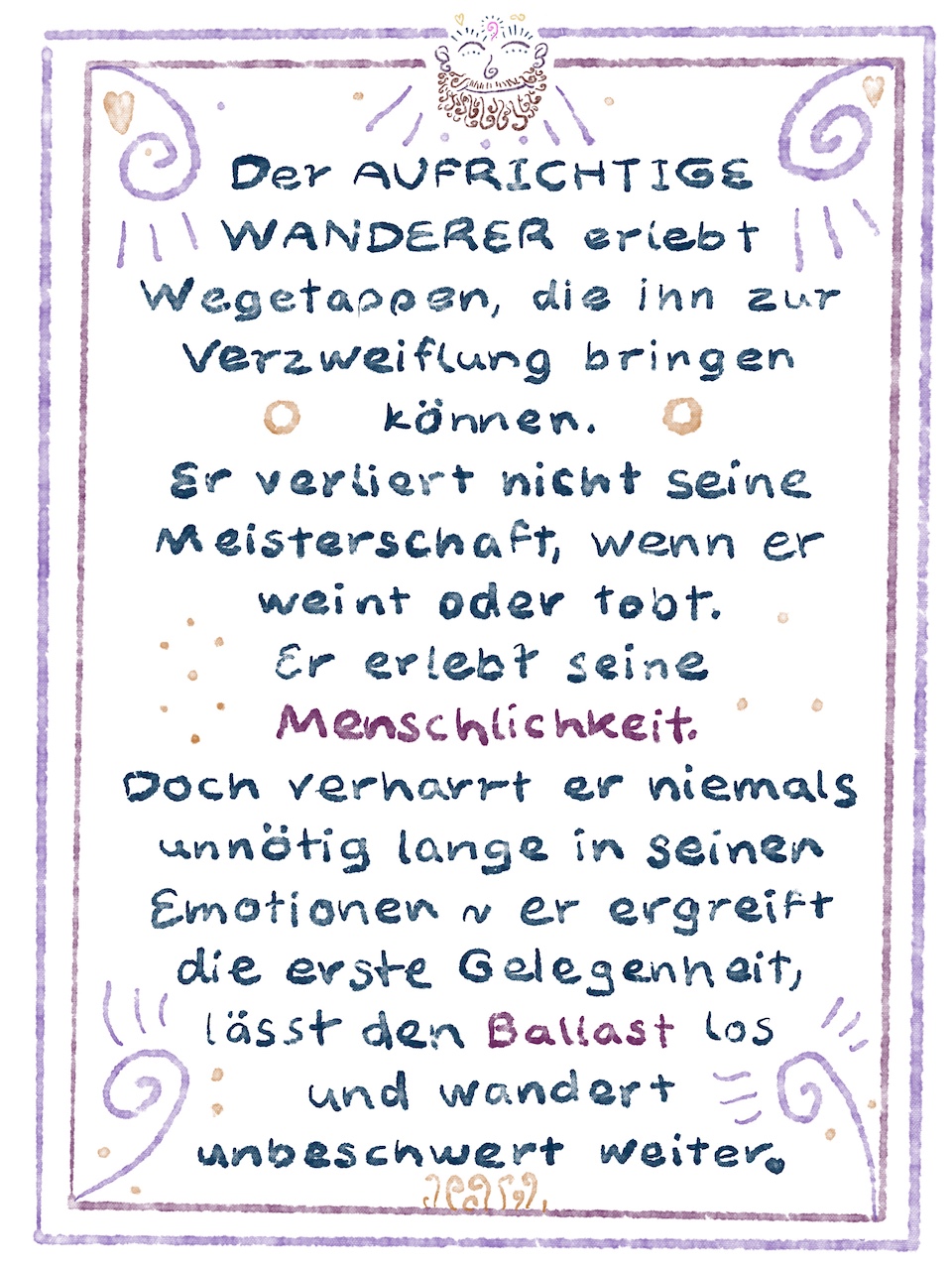 Wegweiser Menschlichkeit Aufrichtiger Wanderer