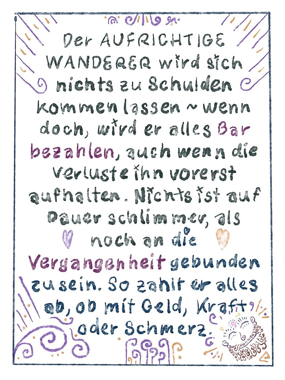 Wegweiser Schulden Vergangenheit Aufrichtiger Wanderer