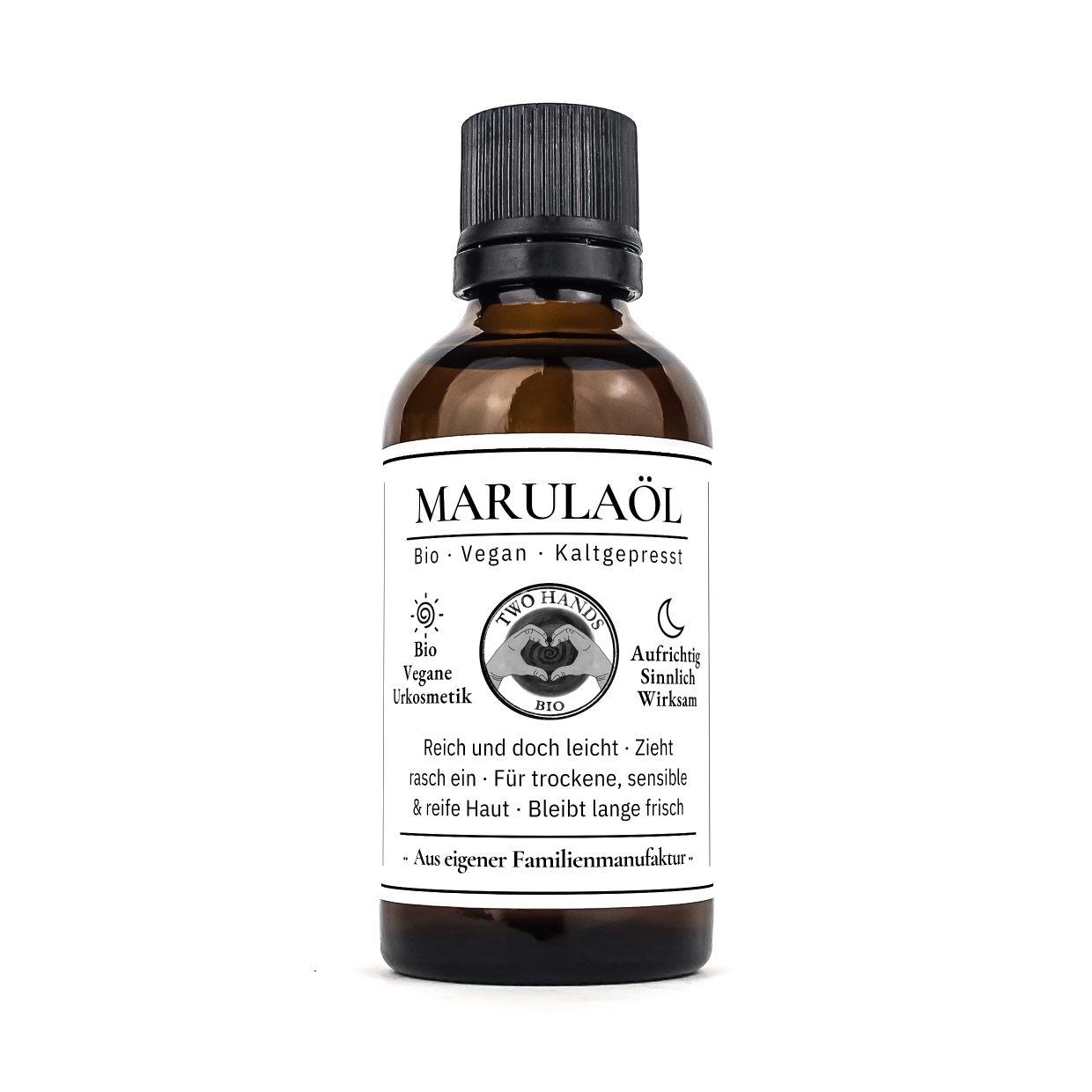 Marulaöl, 50 ml in Braunglasflasche mit schwarzem Kunststoff-Deckel