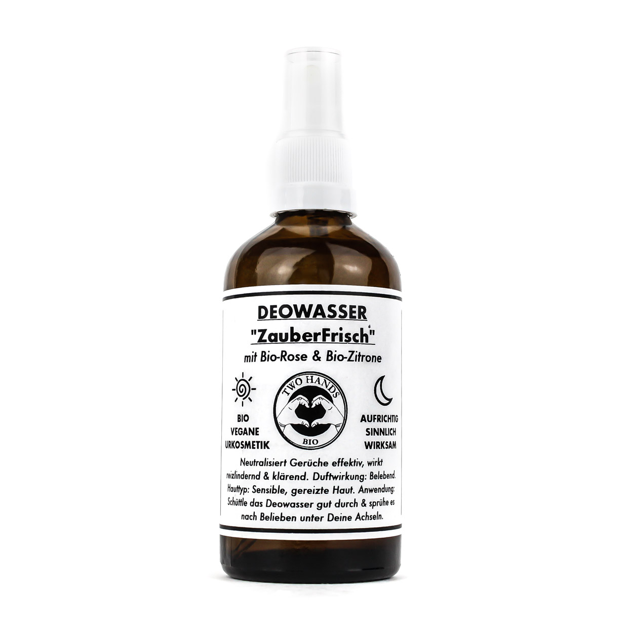 Deo Wasser „ZauberFrisch“ mit Bio-Rosenwasser & Bio-Zitrone - Alkoholfrei - Bio Vegan