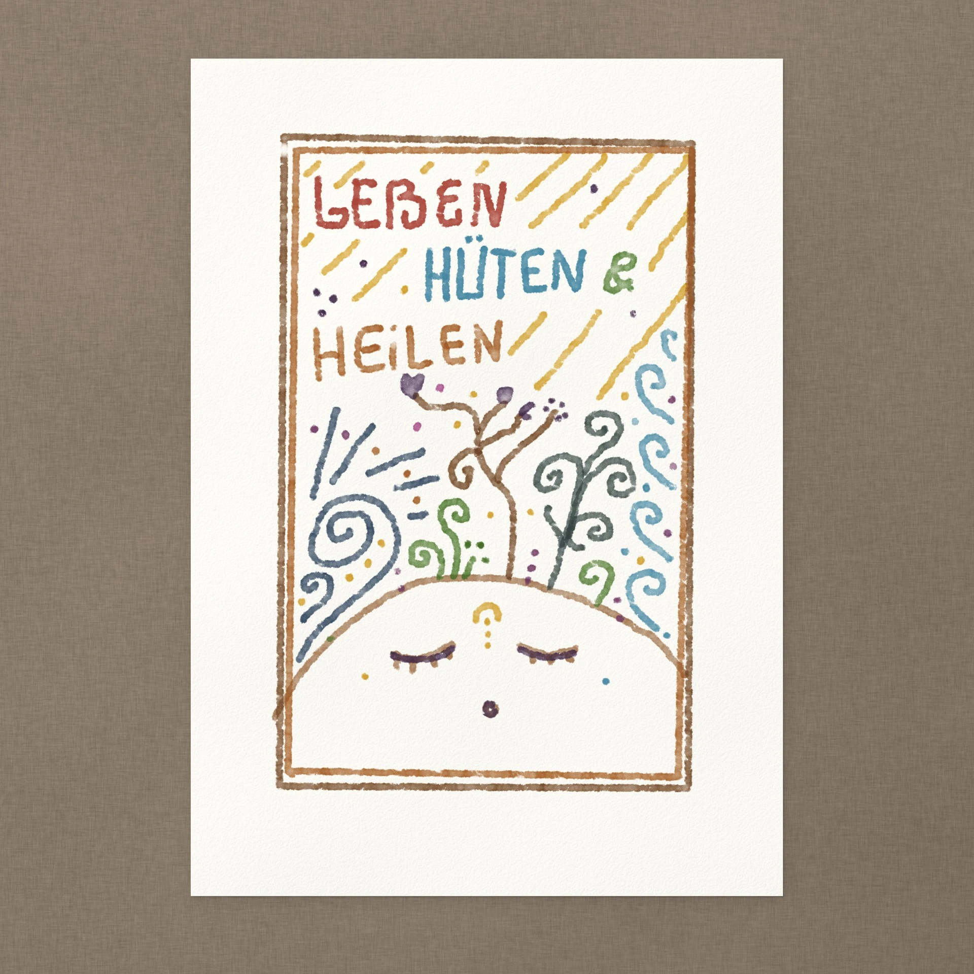 Kunstdruck „Leben hüten & heilen“ von Leon Ahlers – ganzes Blatt