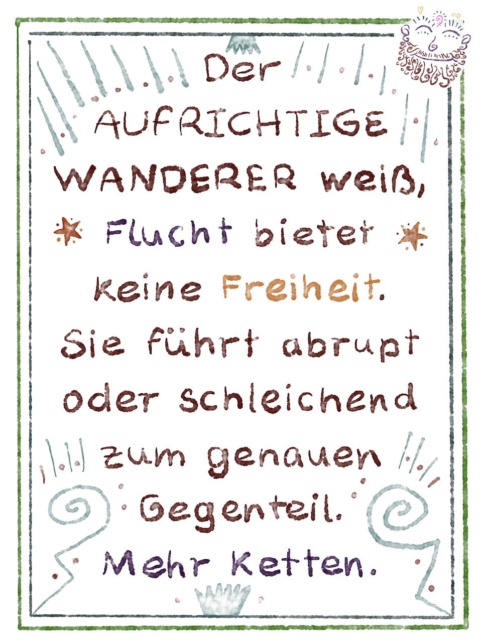 Wegweiser Flucht Freiheit Aufrichtiger Wanderer