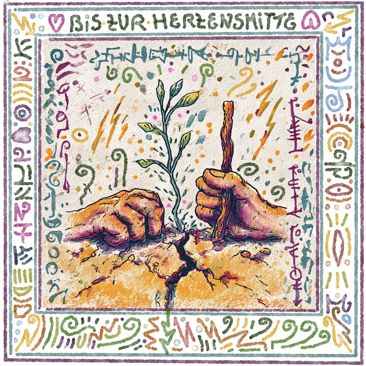 Bis zur Herzensmitte — Hände brechen den Boden auf