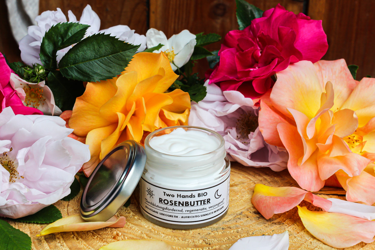 Rosenbutter aus echter Bio-Rose & Bio-Sheabutter - Bio Vegan