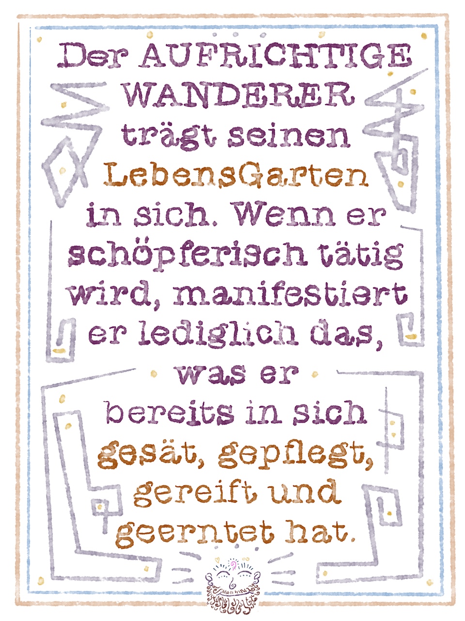 Wegweiser LebensGarten Aufrichtiger Wanderer