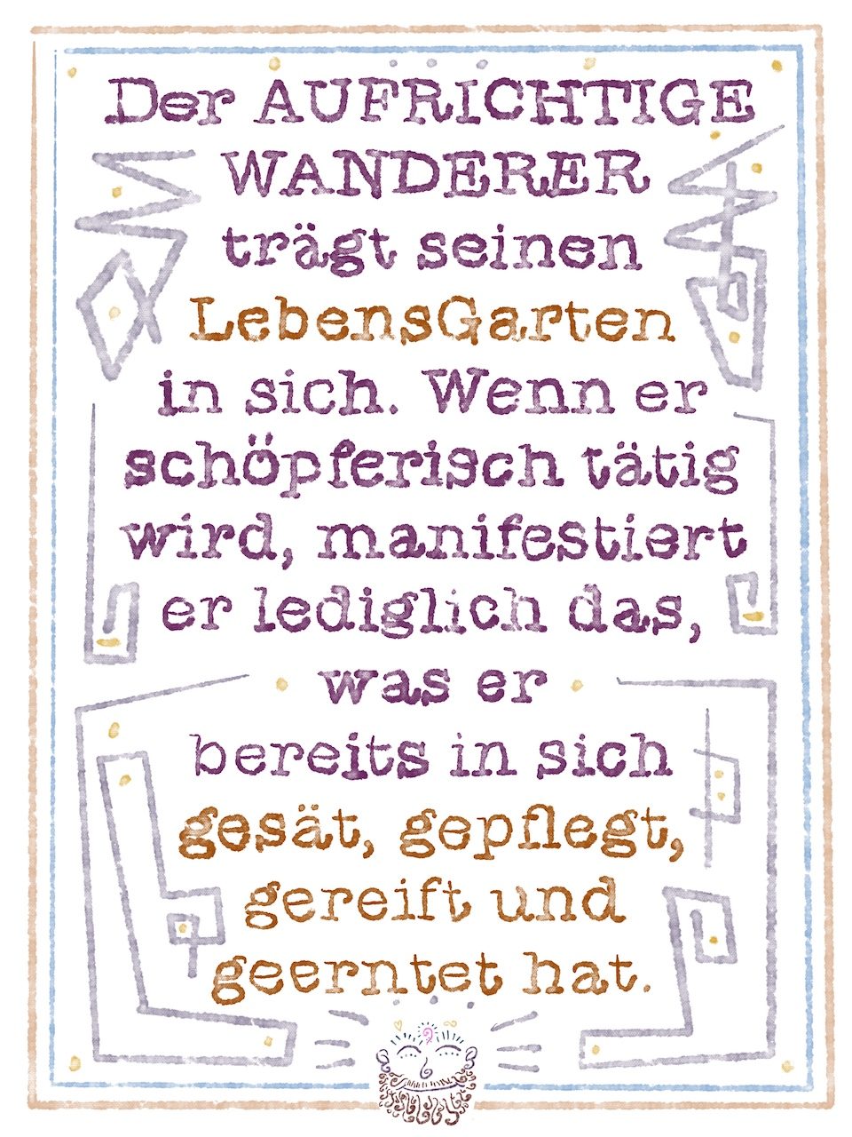 Wegweiser LebensGarten Aufrichtiger Wanderer