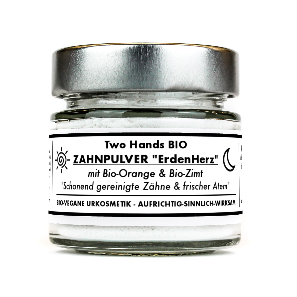 Zahnpulver „ErdenHerz“ mit Bio-Orange & Bio-Zimt - Zahnpasta-Ersatz - Bio Vegan