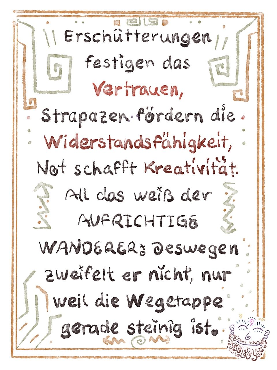 Wegweiser Erschuetterungen Vertrauen Aufrichtiger Wanderer