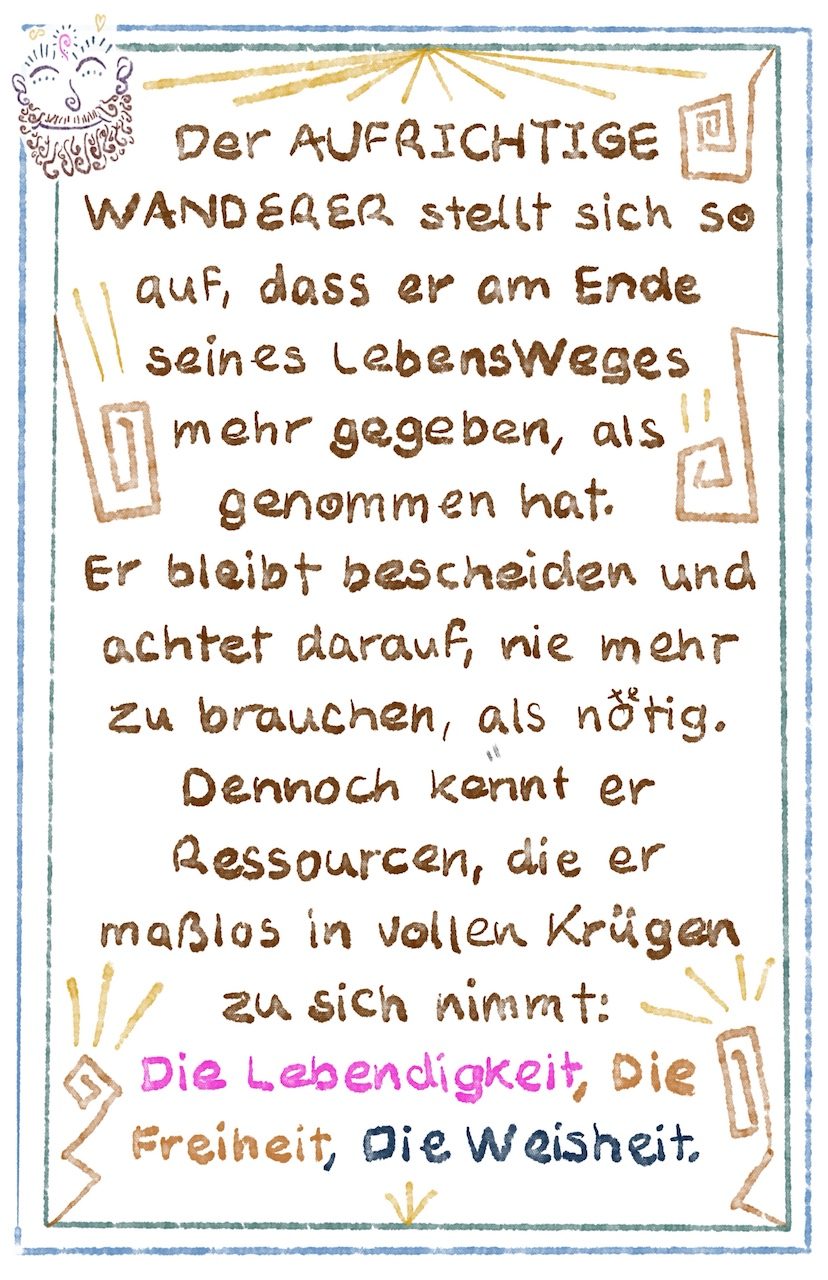 Wegweiser Bescheidenheit Lebendigkeit A Aufrichtiger Wanderer