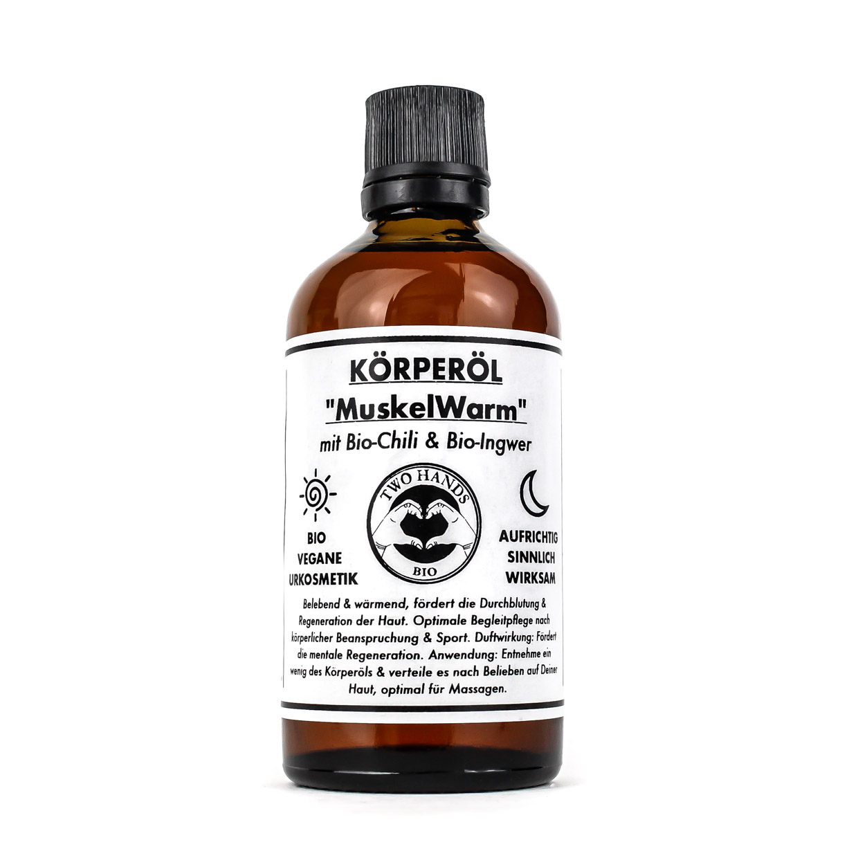 Körperöl „MuskelWarm“ mit Bio-Chili & Bio-Ingwer - Massageöl - Bio Vegan